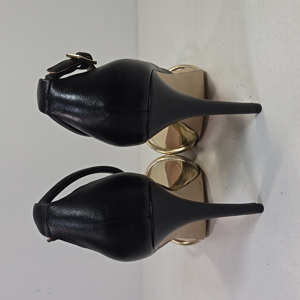 Calvin Klein Black and Gold High Heel Sandals - Picture 5 of 12